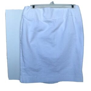 Worthington Pencil Skirt Sz 8 Wht Cotton/Spandex Pre-Owned